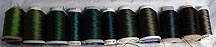 Green Silk Thread on Spools